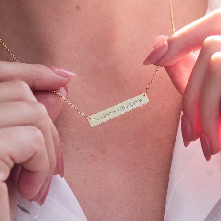 Custom Coordinate Bar Necklace