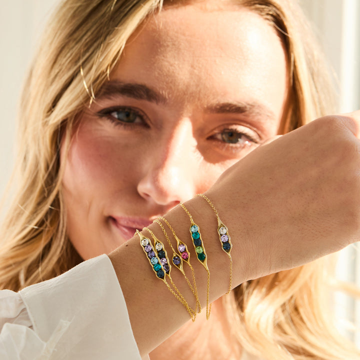 Custom Birthstone Pea in a Pod Bracelet