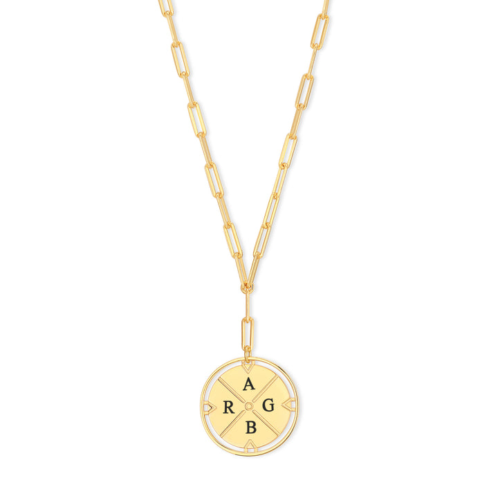 Engravable Matrix Compass Necklace
