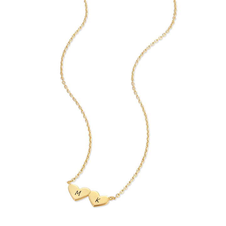 Engravable Petite Couple Initial Heart Necklace