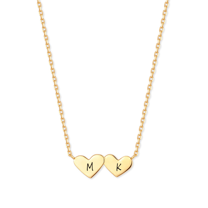 Engravable Petite Couple Initial Heart Necklace