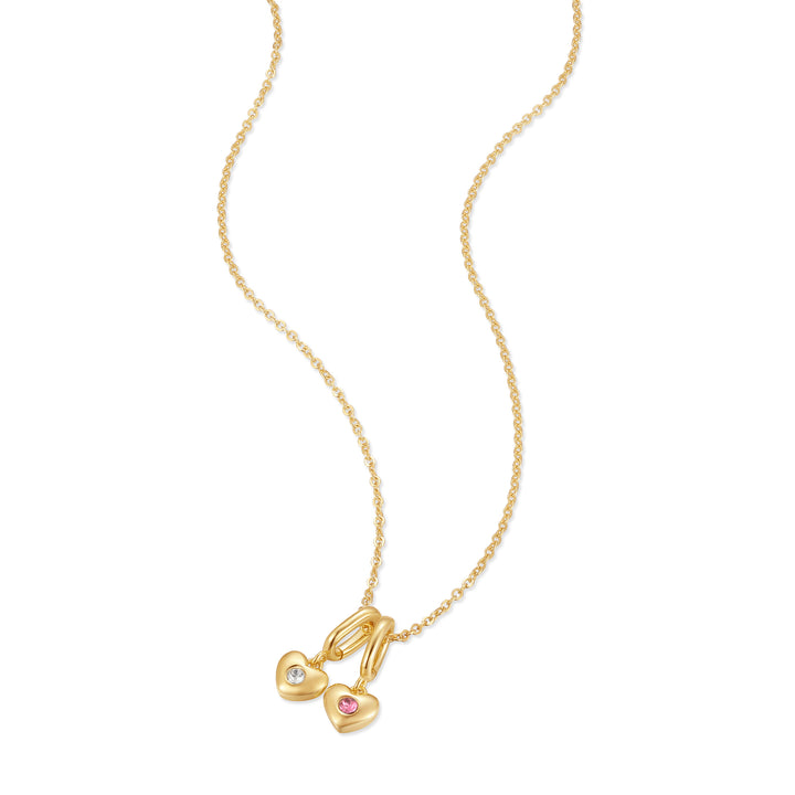 Custom Heart Birthstone Charm Necklace