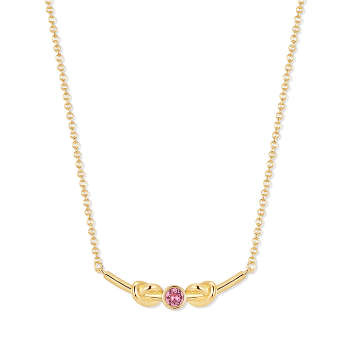 Custom Love Knot Birthstone Necklace