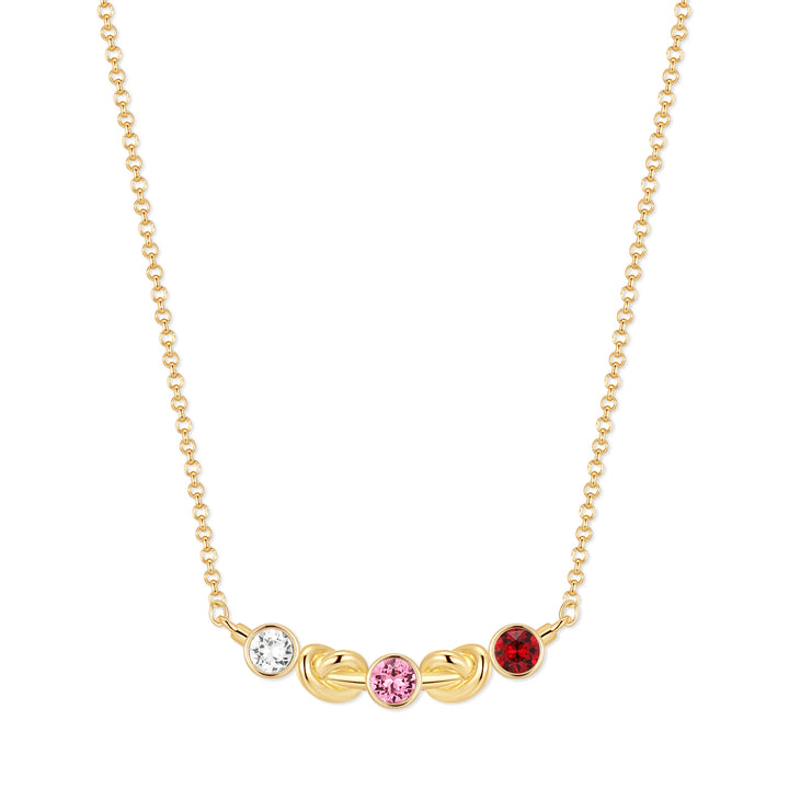 Custom Love Knot Birthstone Necklace