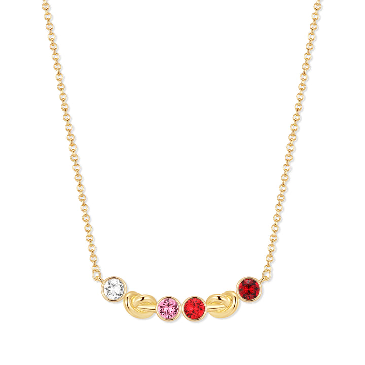 Custom Love Knot Birthstone Necklace