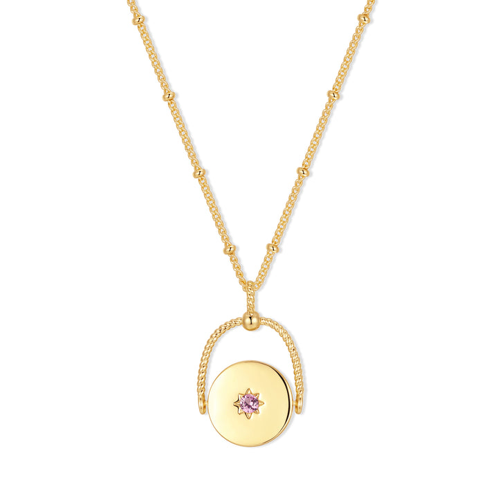 Custom Birthstone Spinner Name Necklace