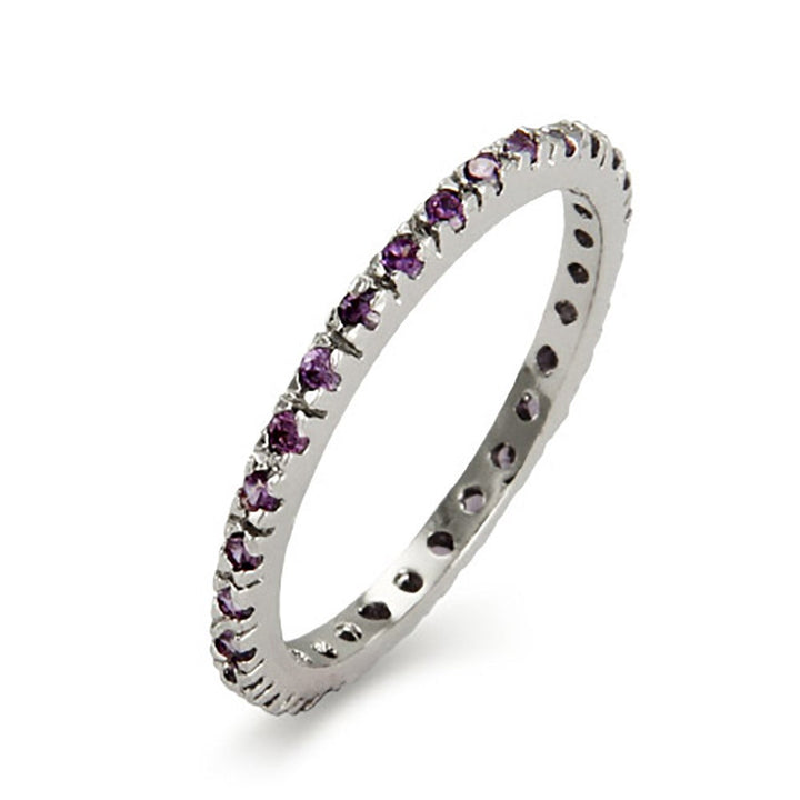 CZ Sterling Silver Stackable Eternity Band