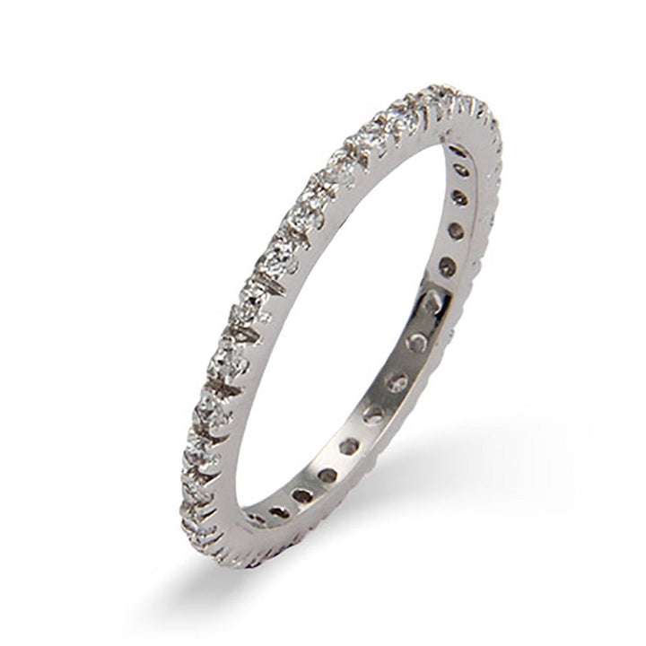 CZ Sterling Silver Stackable Eternity Band