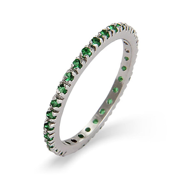 CZ Sterling Silver Stackable Eternity Band