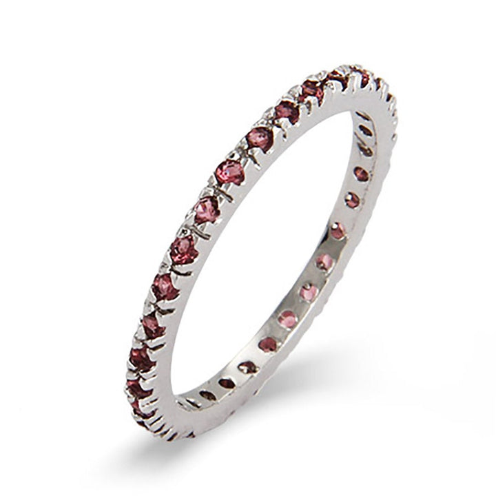 CZ Sterling Silver Stackable Eternity Band