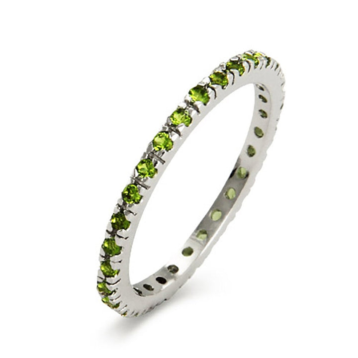 CZ Sterling Silver Stackable Eternity Band