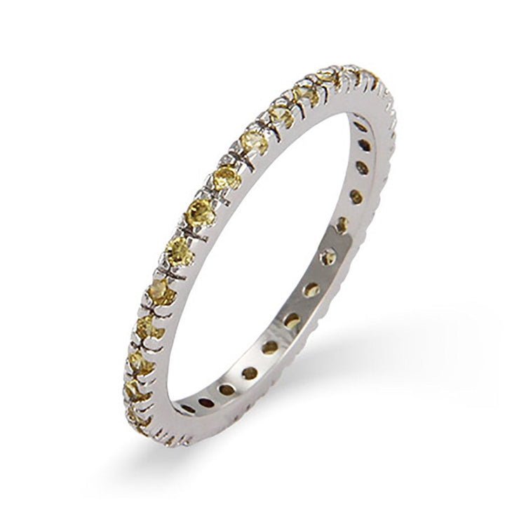 CZ Sterling Silver Stackable Eternity Band