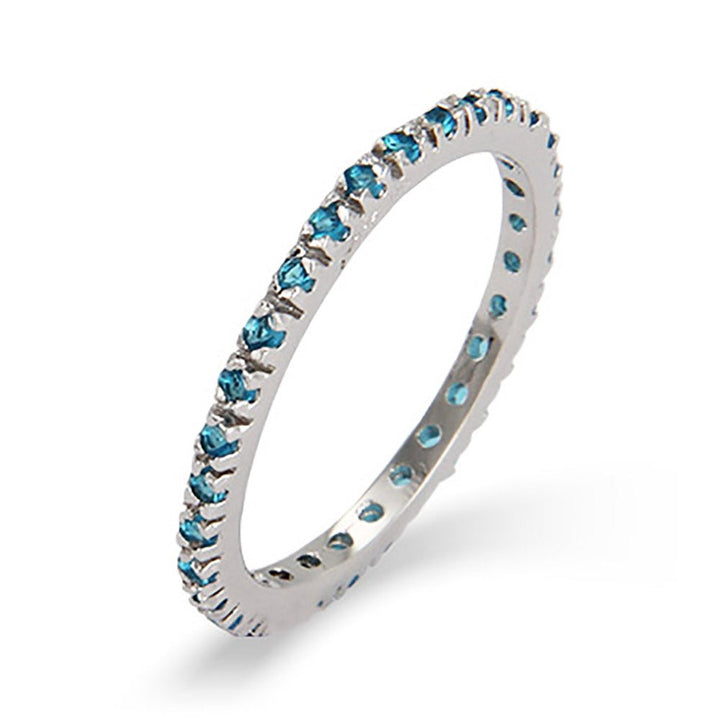 CZ Sterling Silver Stackable Eternity Band