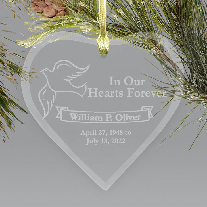 Forever In Our Hearts Personalized Heart Jade Glass Ornament