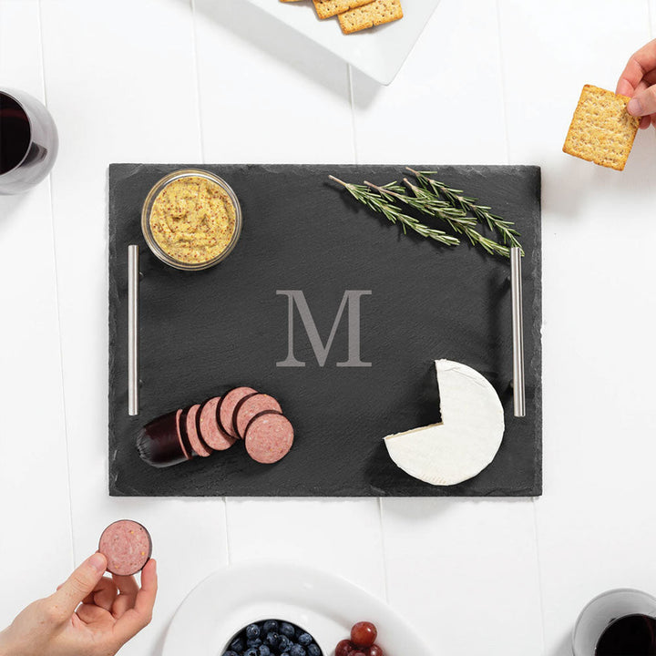 Custom Initial Slate Cheese Board