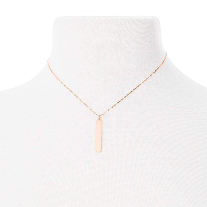 Triple Vertical Name Bar Pendant in Rose Gold