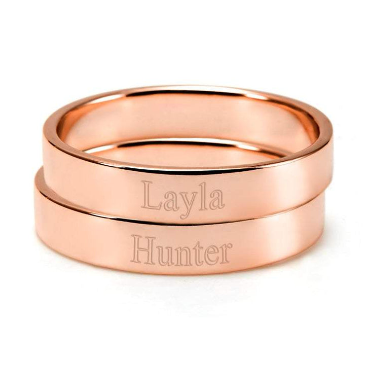 Engravable Two Rose Gold Stacking Mother&