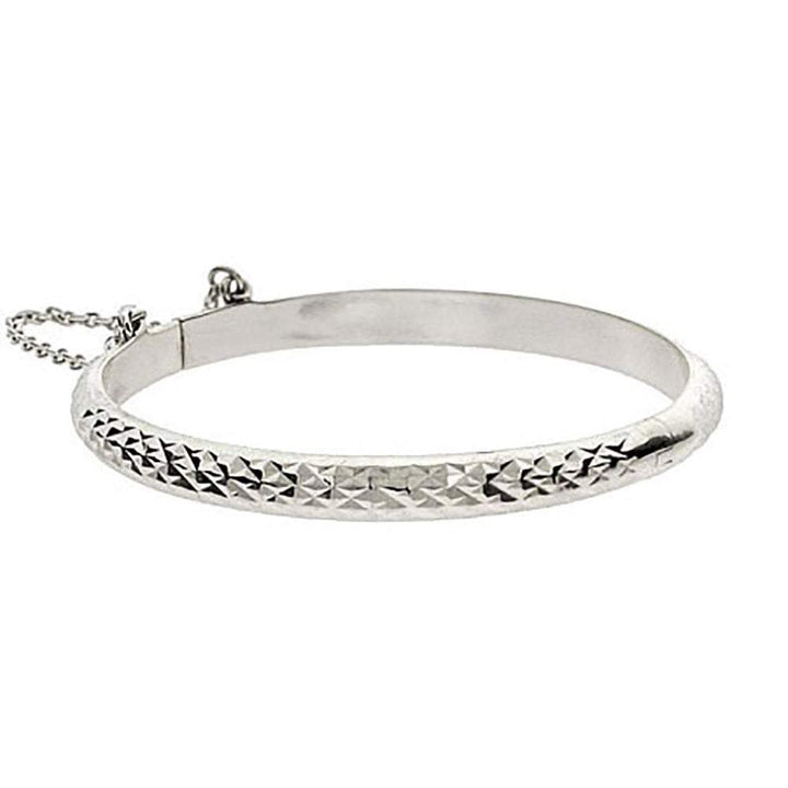 Diamond Cut Sterling Silver Baby Bangle