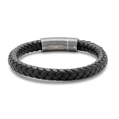 Men's Black Braided Leather Bracelet – Mill Rock East
