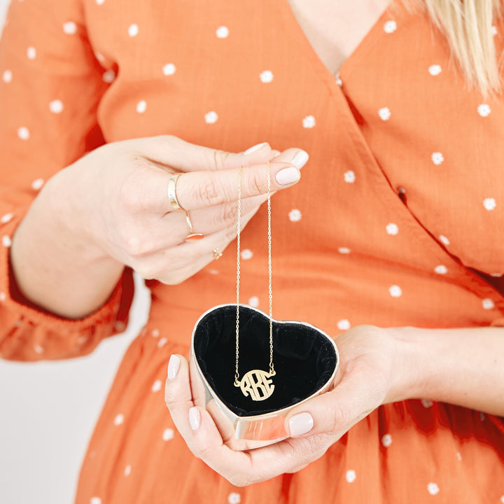 Monogram Heart Jewelry Box