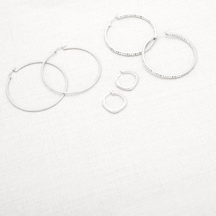 2&quot; Inside Out CZ Hoop Earrings