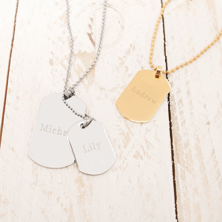 Gold Plated Medium Stainless Steel Dog Tag
