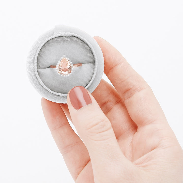 Morganite Pear Cut Rose Gold Engagement Ring
