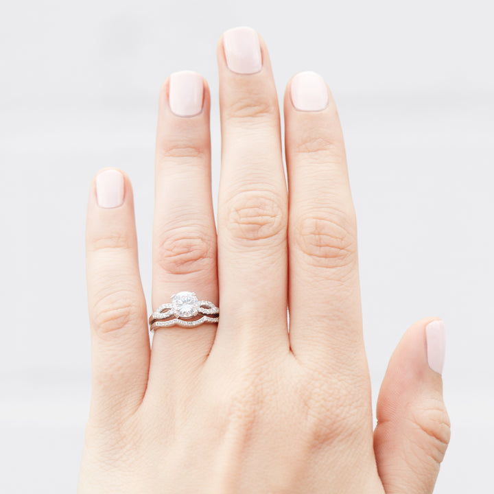Petite Promise Ring Set with Brilliant Cut CZ