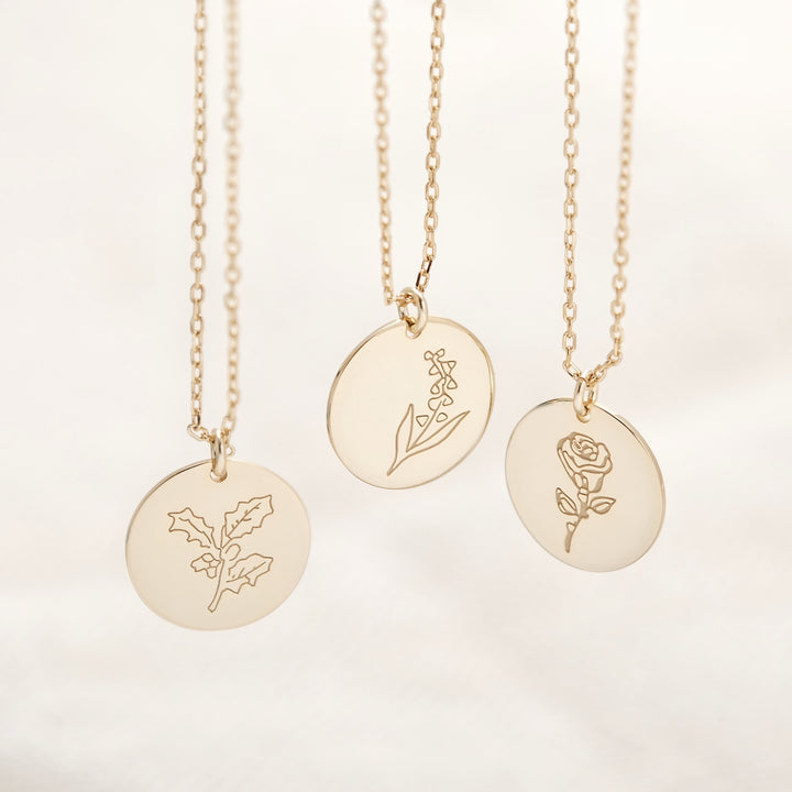 Gold May Flower Pendant - Lily of the Valley