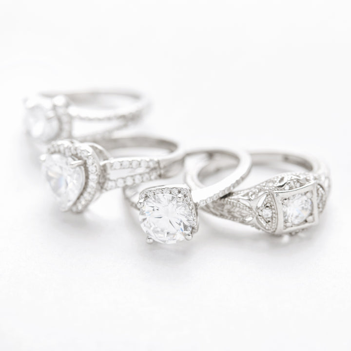 Sterling Silver 2 Carat Brilliant Cut CZ Engagement Ring