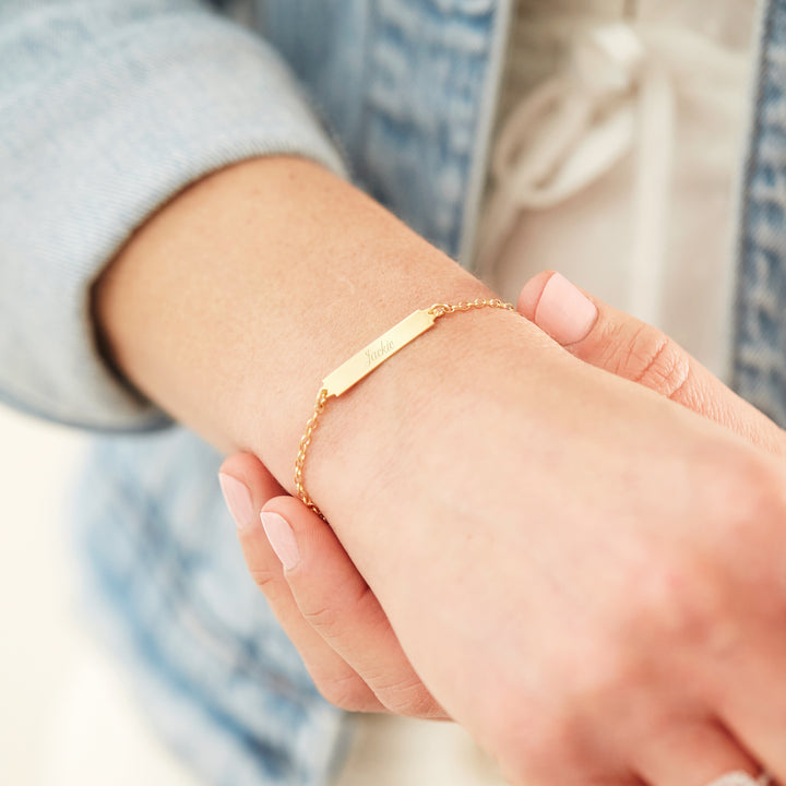 Name Bar Gold Bracelet