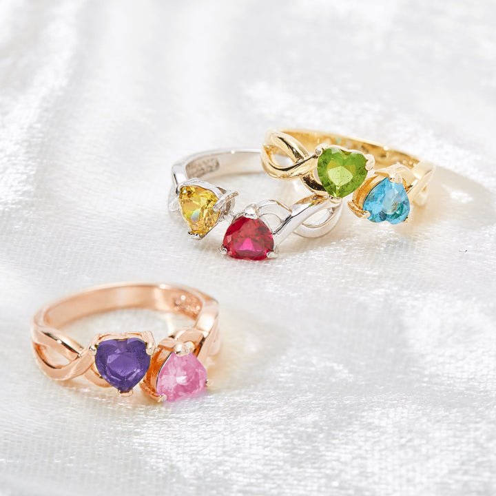Close to the Heart 2 Hearts Birthstone Infinity Ring