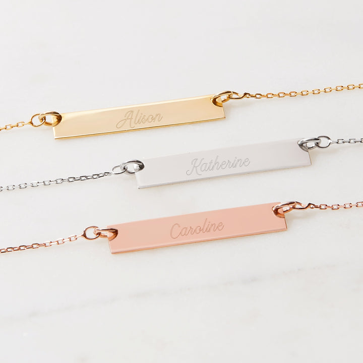 Gold Petite Name Bar Necklace