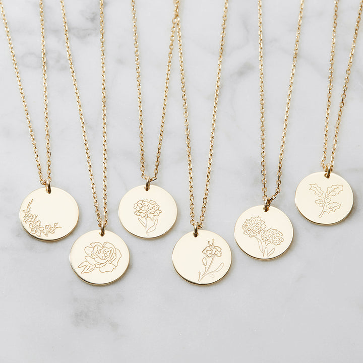 Gold May Flower Pendant - Lily of the Valley