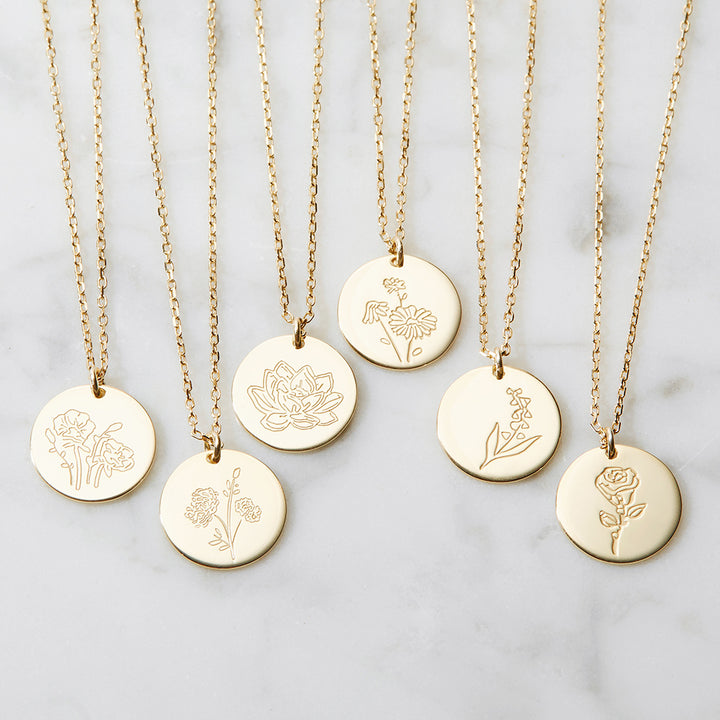 Gold May Flower Pendant - Lily of the Valley