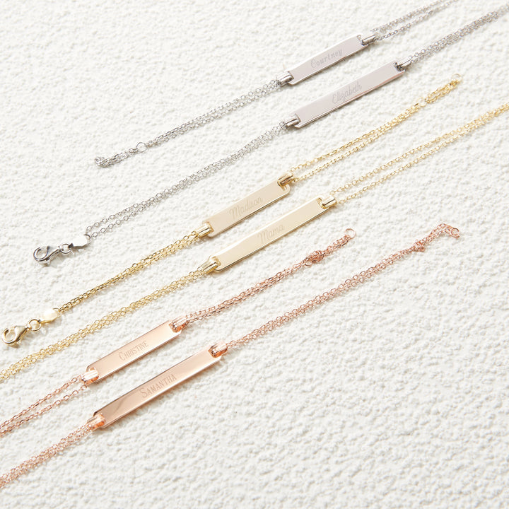 Mom &amp; Baby Engravable Name Bracelet Set