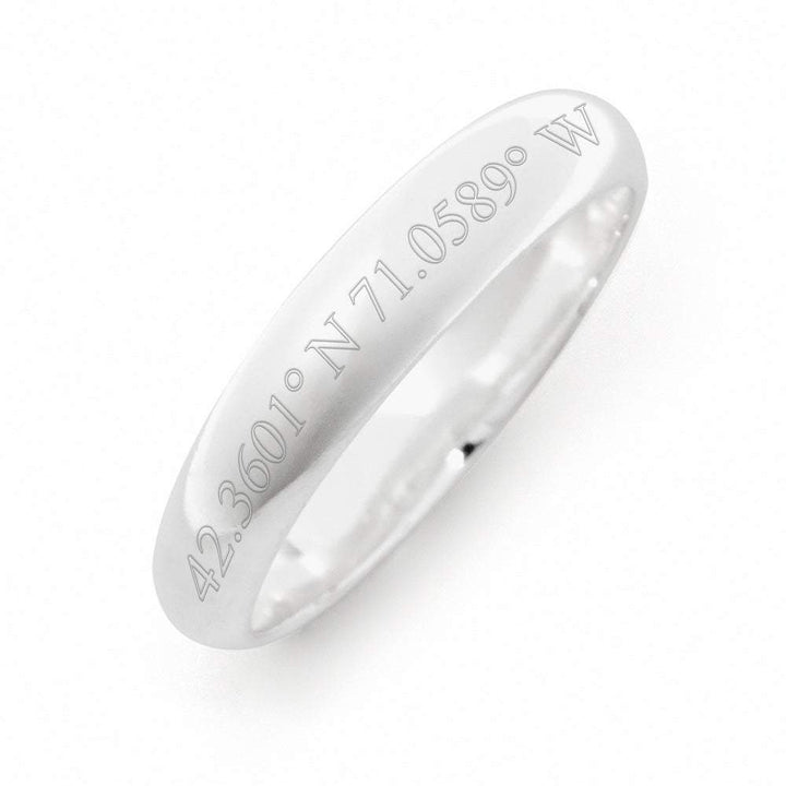 Custom Coordinate 5mm Silver Band