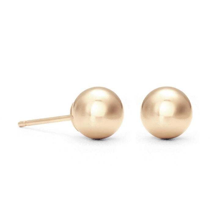 6mm 14K Gold Bead Earrings