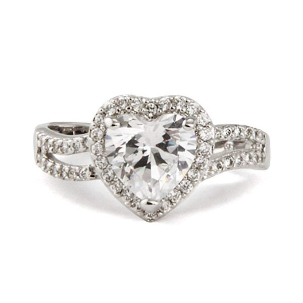 Beautiful Heart CZ Promise Ring – Mill Rock East