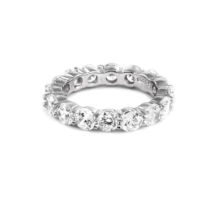 Sterling Silver Cubic Zirconia Brilliant Cut Wedding Band