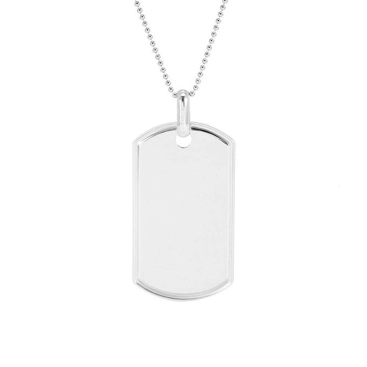 Large Sterling Silver Dog Tag Pendant