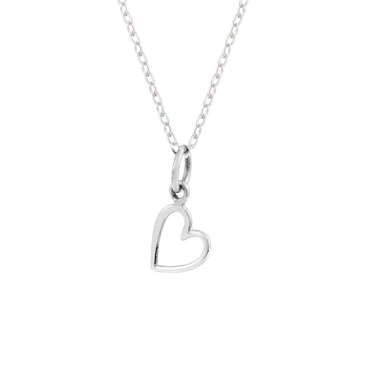 Petite Open Heart Silver Necklace