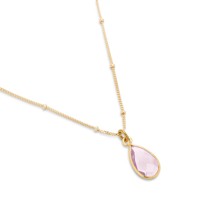 Gold Custom Teardrop Gemstone Pendant