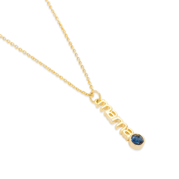 Custom Gold Birthstone Mama Necklace