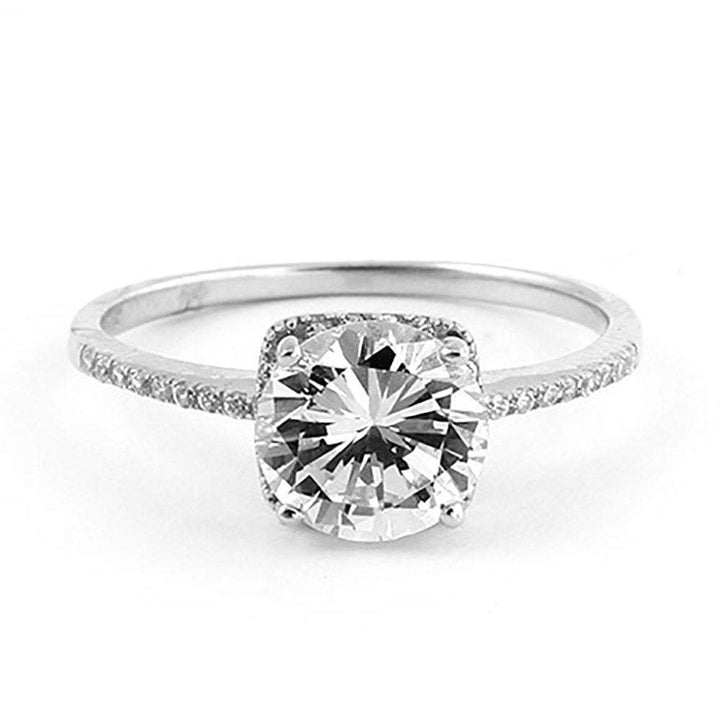 Sterling Silver 2 Carat Brilliant Cut CZ Engagement Ring