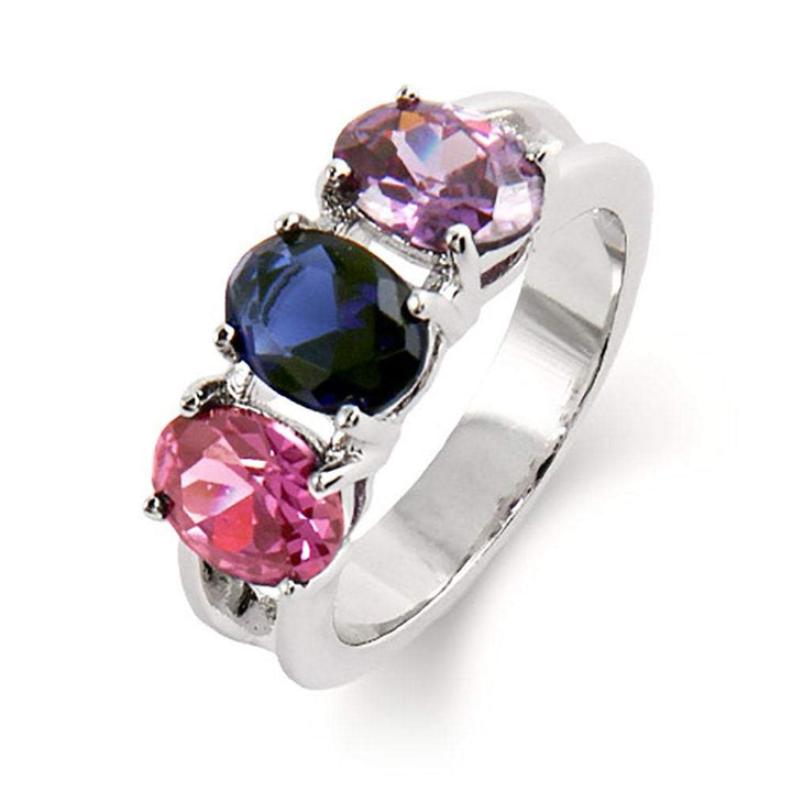 Close to the Heart 3 Stone Oval Cut Custom Birthstone Ring