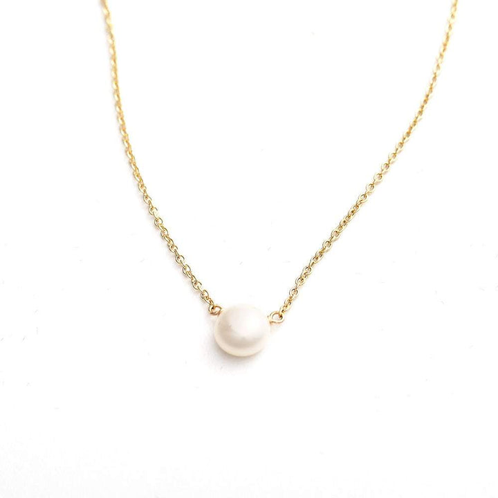 Dogeared Freshwater Pearls of Success Gold Dipped Necklace