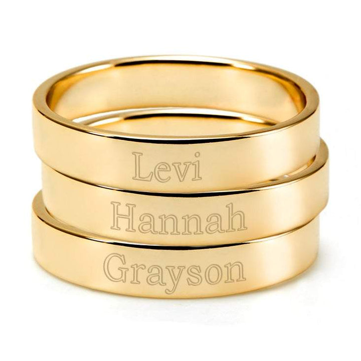 Engravable Three Gold Stacking Mother&