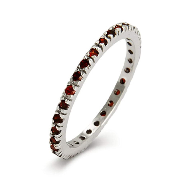 CZ Sterling Silver Stackable Eternity Band