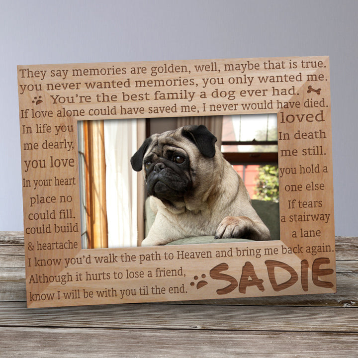 I Will Be With You Til The End Pet Memorial 4x6 Wooden Picture Frame